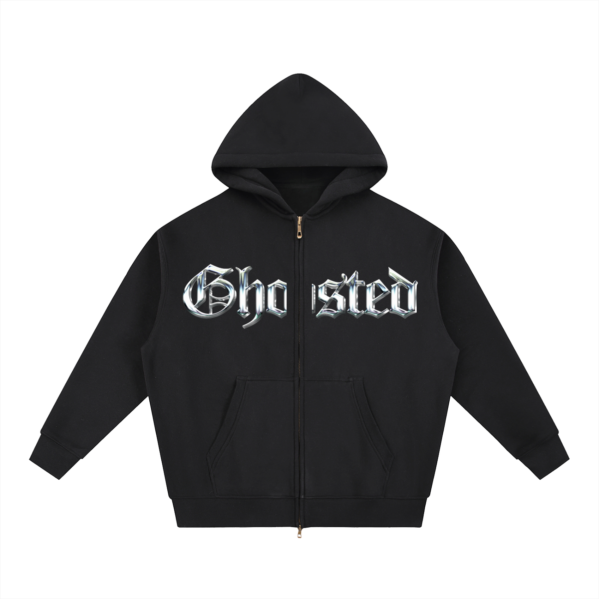Ghosted Zip Up Crop Fit Hoodie